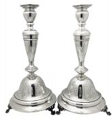 Polish 800 Fine Silver Sabbath Sticks, circa 1880-1910