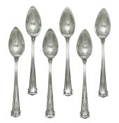 R. Wallace & Sons Dauphine Sterling Silver Grapefruit Spoons, Set of 6