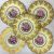 Rare Yellow Ground Paragon Cabbage Rose Dessert Set, Signed A.J. Plant