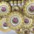 Rare Yellow Ground Paragon Cabbage Rose Dessert Set, Signed A.J. Plant