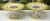 Rare Yellow Ground Paragon Cabbage Rose Dessert Set, Signed A.J. Plant
