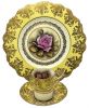 Rare Yellow Ground Paragon Cabbage Rose Dessert Set, Signed A.J. Plant