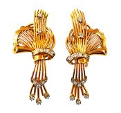 Retro .55ct Diamond 18kt Earrings