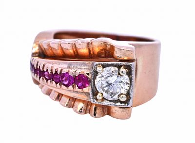 Retro .50ct Diamond 14kt Ring