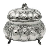 Rococo Inspired 830 Fine Silver Norwegian Sugar Box