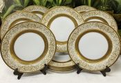 Rosenthal Porcelain Acid Etched Gold Dinner Plates