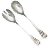 Rosenthal Romance Pattern Silver Plate Salad Servers