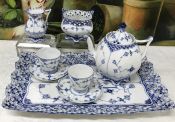 Royal Copenhagen Blue Fluted Full Lace Dejeuner Set