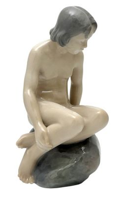 Royal Copenhagen Girl on Stone Figure # 4027