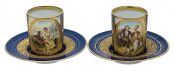 Royal Vienna Porcelain Demi-Tassé Cups & Saucers