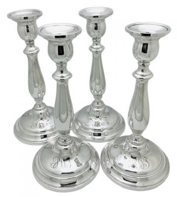 Set of 4 Sterling Silver Candlesticks