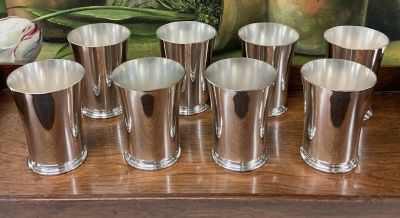Set of 8 Silver Plate Mint Julep Cups