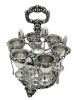 Sheffield Silver Plate 6 Egg Cups, Spoons & Stand