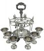 Sheffield Silver Plate 6 Egg Cups, Spoons & Stand