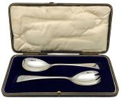 Sheffield Sterling Silver Salad Servers, Dated 1924