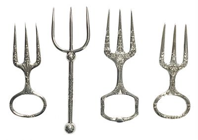 Victorian Silver Plate Bread Forks