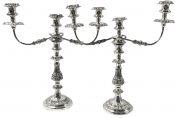 Substantial Sheffield Plate Candelabra 
