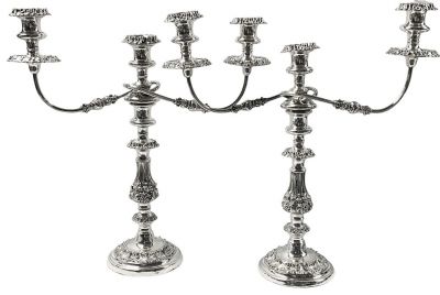 Substantial Sheffield Plate Candelabra 