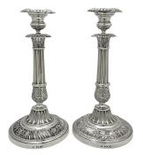 Swedish 830 Fine Silver Candlesticks, Dated 1835