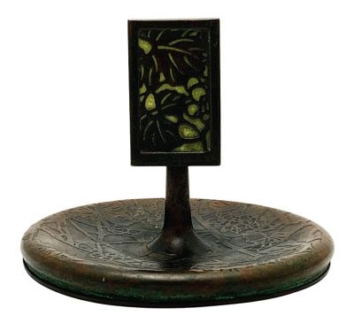 Tiffany Studios Bronze Grapevine Pattern Match Stand