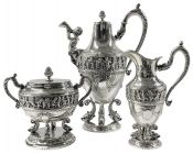 Triton Motif 930 Fine Silver Coffee Set, made by Kremos