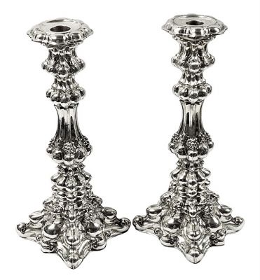 Victorian Baroque Inspired Silver Plate Candlesticks