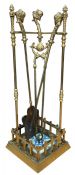 Victorian Dragon Motif Fireplace Tools Set