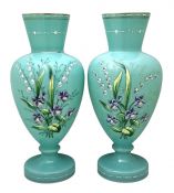 Victorian Hand Painted Bristol Glass Vases