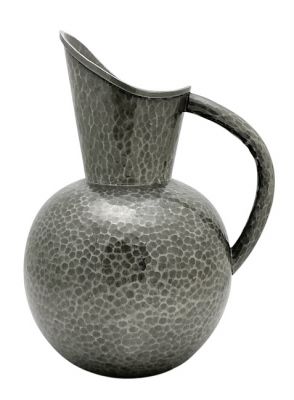 Victorian John Turton Hammered Pewter Pitcher
