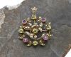 Victorian Pearl Tourmaline and Peridot 9kt Pendant/Brooch