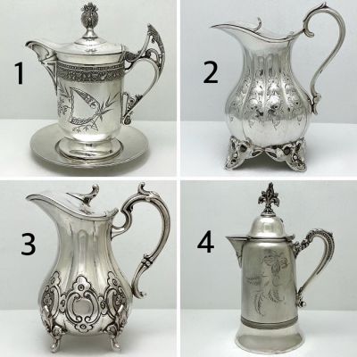 Victorian Silver Plate Syrup Jugs