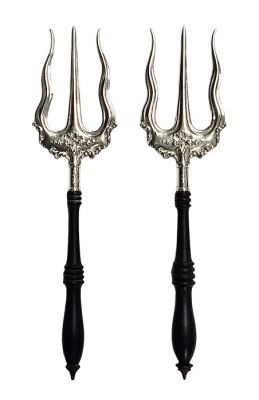 Victorian Sterling Silver & Ebony Bread Forks