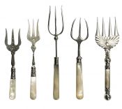 Victorian & Edwardian Mother of Pearl Handled Bread Forks
