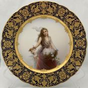 Vienna Porcelain Cabinet Plate of Edouard Bisson’s “Spring’s First Flowers”