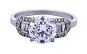 Vintage 1.27ct Diamond Platinum Ring