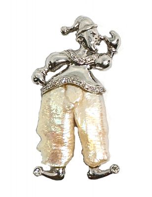 Vintage Pearl and Diamond Brooch or Pendant
