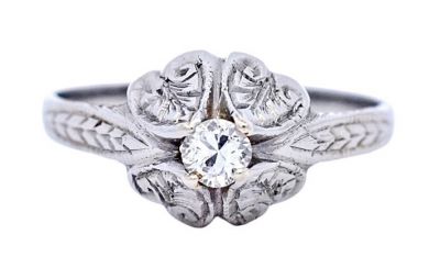 Vintage .12ct Diamond 18kt Ring