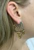 Vintage .16ct Diamond 18kt and Silver Floral Earrings