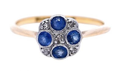 Vintage .28ct Sapphire 18kt Ring