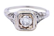 Vintage .43ct Diamond 18kt Ring
