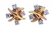 Vintage .44ct Diamond 18kt Earrings