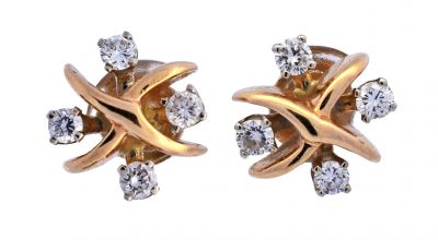 Vintage .44ct Diamond 18kt Earrings