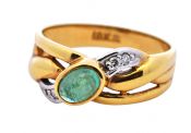 Vintage .49ct Emerald 18kt Ring