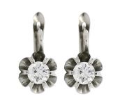 Vintage .51ct Diamond 18kt Earrings