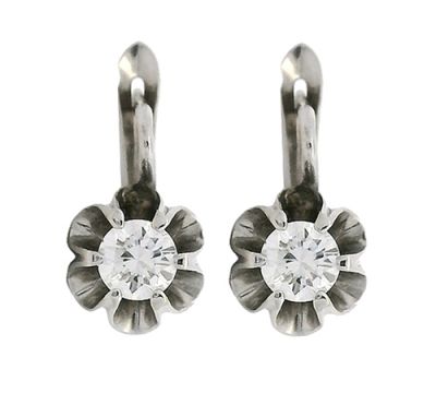 Vintage .51ct Diamond 18kt Earrings