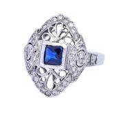 Vintage .53ct Blue Sapphire 18kt Ring