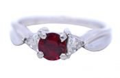 Vintage .80ct Ruby Platinum Ring