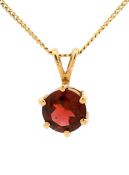 Vintage .87ct Garnet 10kt Pendant