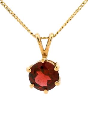 Vintage .87ct Garnet 10kt Pendant