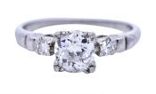 Vintage .90ct Diamond Platinum Ring